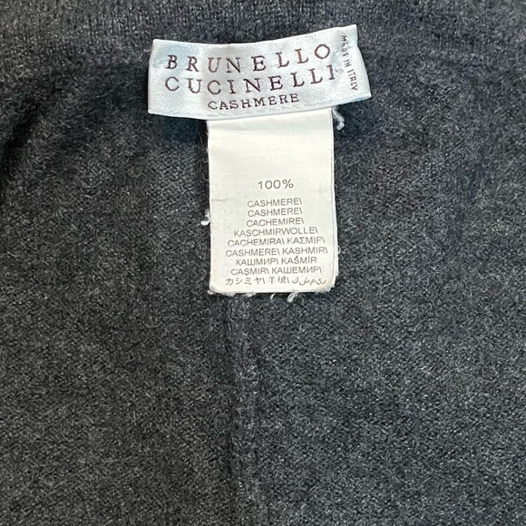 Brunello Cucinelli 100% Cashmere Charcoal Gray Joggers drawstring waist - Picture 3 of 11